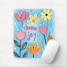 Mousepad Escolha Alegria Arte Popular Caprichosa Floral