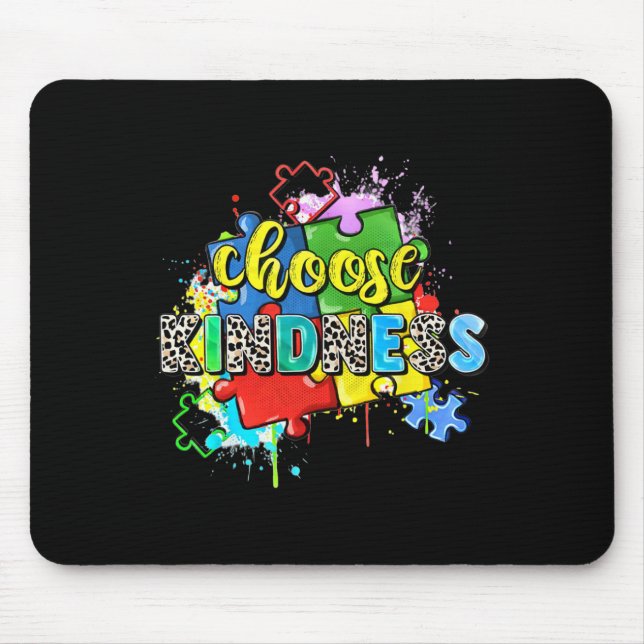 Mousepad Escolha o Quebra-cabeça de bondade Dia Mundial de  (Frente)