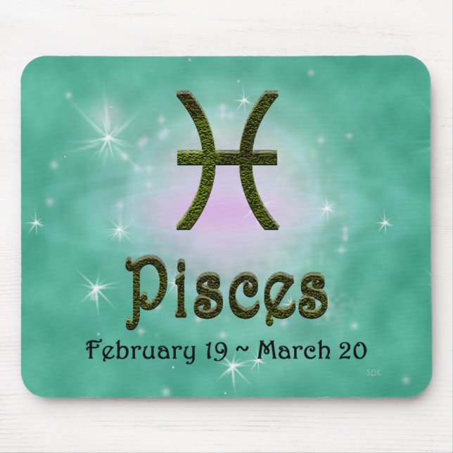 Mousepad Escolher Peixes de Cor Símbolo Astrológico Zodiac (Frente)