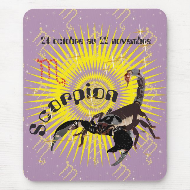 Mousepad Escorpião 24 octobre au 22 novembre Tapi de souri (Frente)