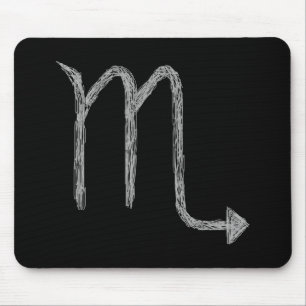 Mousepad Escorpião. Sinal da astrologia do zodíaco. Preto
