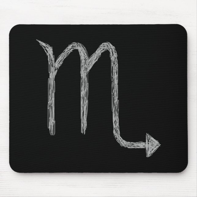 Mousepad Escorpião. Sinal da astrologia do zodíaco. Preto (Frente)