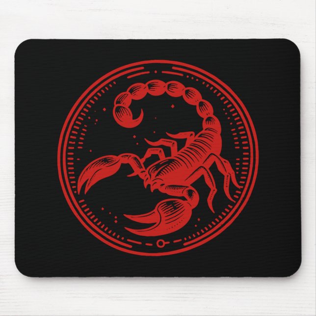 Mousepad Escorpião Vermelho Astrologia Signo Zodíaco Escorp (Frente)