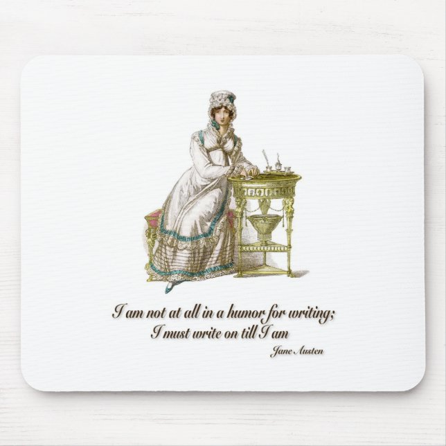 Mousepad Escreva diz sobre Jane Austen (Frente)