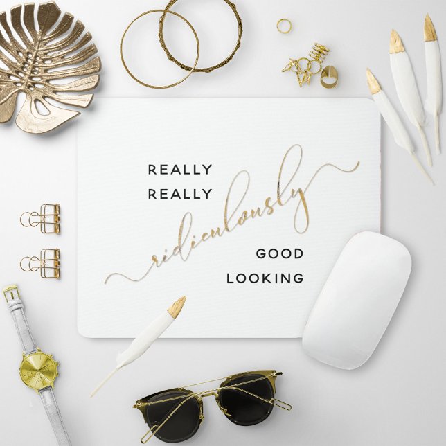 Mousepad Escrita Dourada Negra Ridiculamente Boa Citação (Criador carregado)