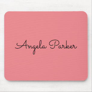 Mousepad Escrita manual simples, cor-de-rosa, profissional 