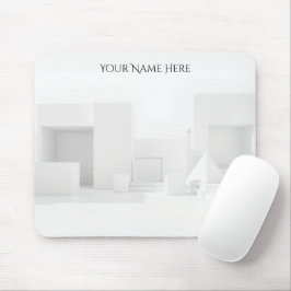 Mousepad Escritório Branco Geométrico Brutalista