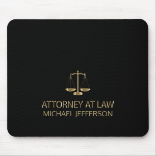 Mousepad Escritório de Direito - Preto e Dourado