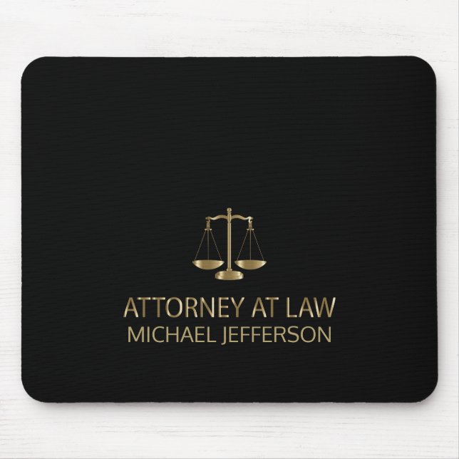 Mousepad Escritório de Direito - Preto e Dourado (Frente)