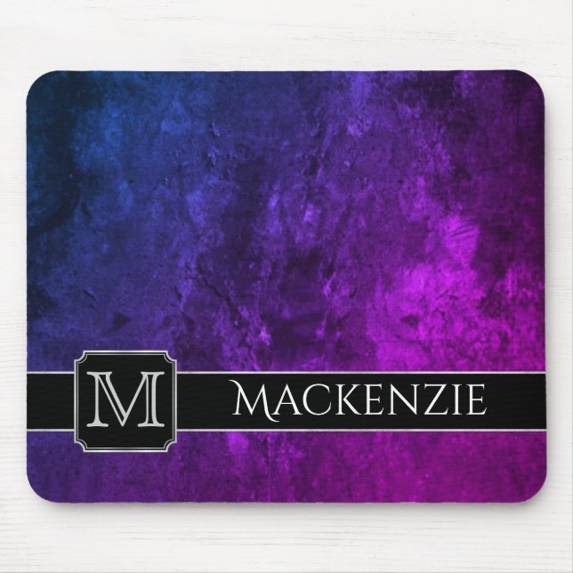 Mousepad Escritório de Mystic-Topaz | Nome Pomada azul púrp (Frente)