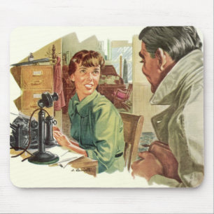 Mousepad Escritório de negócios vintage, CEO chefe e secret