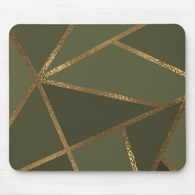 Mousepad Escritório Geométrico em Glama de Bronze Dourado V (Frente)