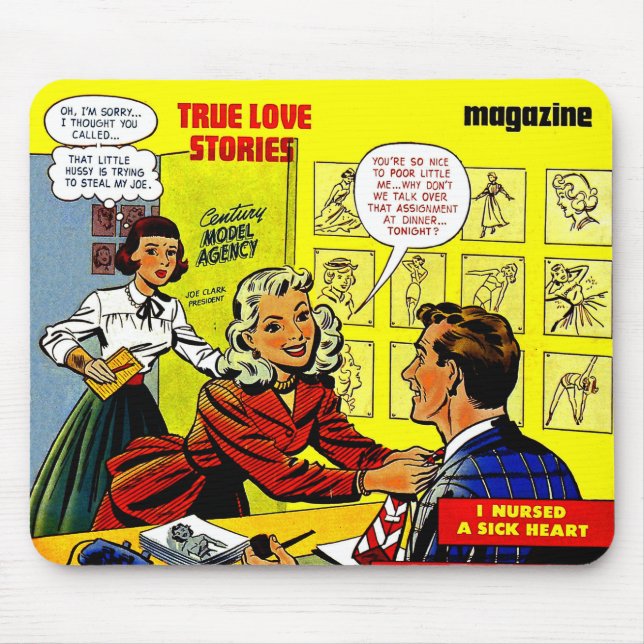 Mousepad Escritório Romance Lady Em Histórias em quadrinhos (Frente)