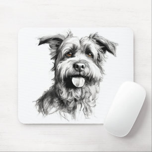 Mousepad Escruffy Terrier Retrato Sketch