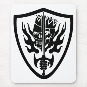 Mousepad Escudo Flamejante da Caveira do Rei
