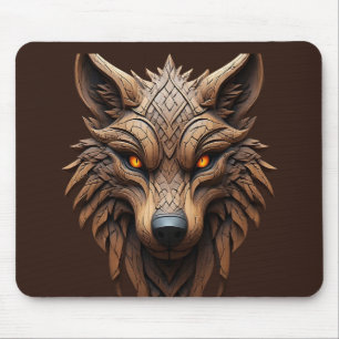 Mousepad Escultura de Arte em Madeira de Lobo com Padrões G