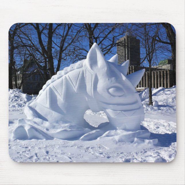 Mousepad Escultura de neve em cavalos, Quebec, Canadá (Frente)