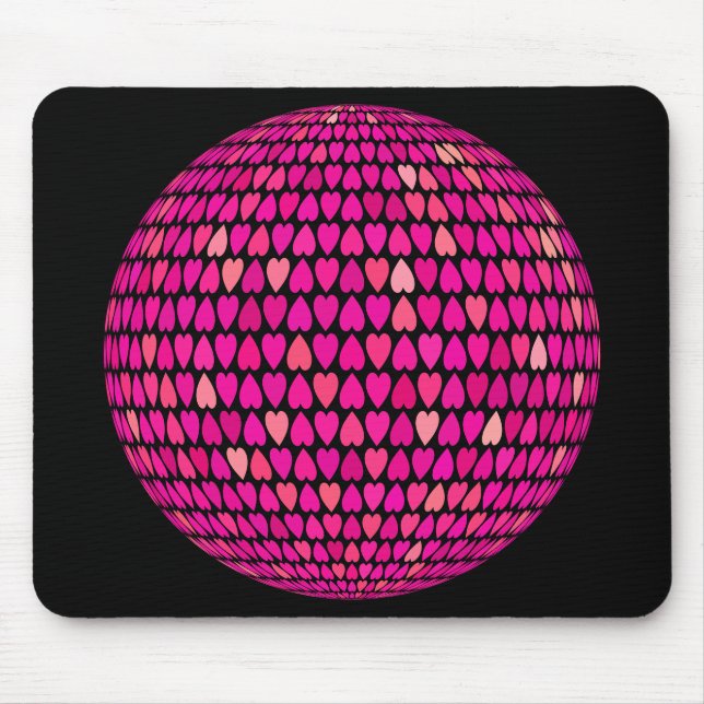 Mousepad Esfera de Corações Alternativos Prismáticos (Frente)