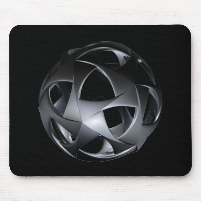 Mousepad Esfera de metal texturizado em metal cinza com abe (Frente)