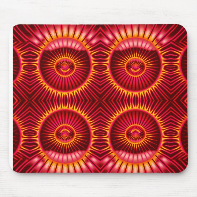Mousepad Esferas de Energia Laranja e Vermelho Padrão (Frente)