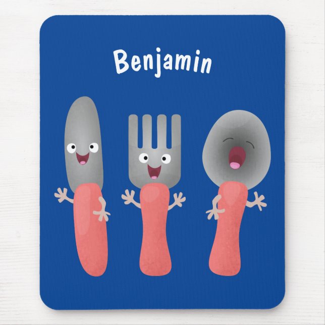 Mousepad Esforço de faca e talheres de colher (Frente)