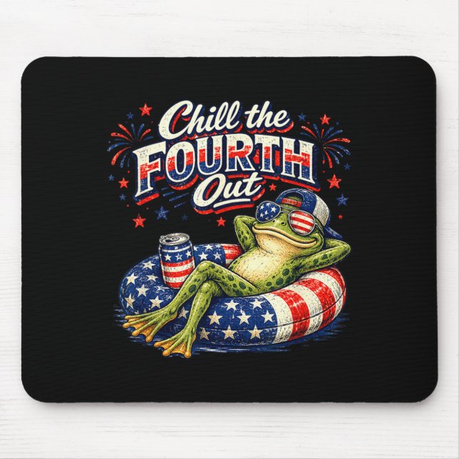 Mousepad Esfrie o quarto de forma engraçada rã patriótica 4 (Frente)