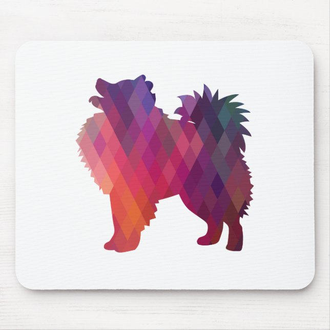 Mousepad Eskimo Americano Cachorro Geo Silhoule Purple (Frente)