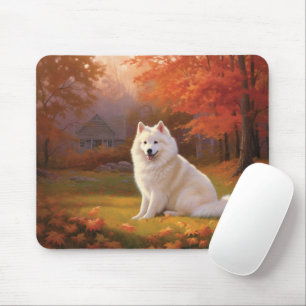 Mousepad Eskimo Americano nas Folhas do outono inspira-se