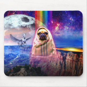 Mousepad Espace o pug, mim vêm no cão da paz
