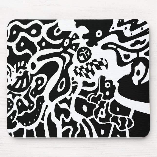 Mousepad "Espaço" Arte de Abstrato B&W (Frente)