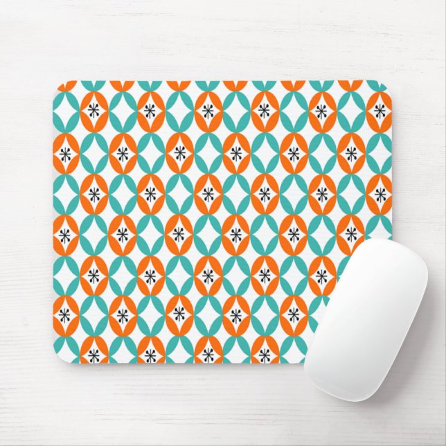 Mousepad Espaço Positivo e Negativo - Laranja e Teal (Com mouse)