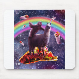 Mousepad Espaço Sloth Riding Llama Unicorn - Taco & Burrito