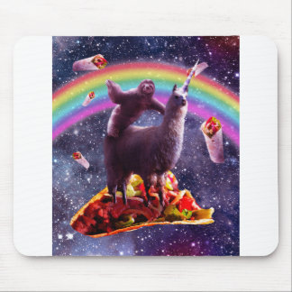 Mousepad Espaço Sloth Riding Llama Unicorn - Taco & Burrito