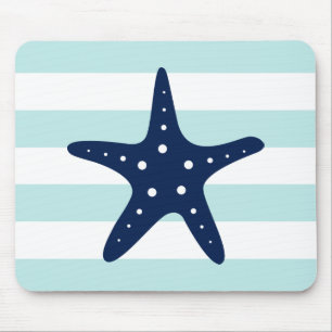Mousepad Espadilha Azul Branca de Natas Estrelas