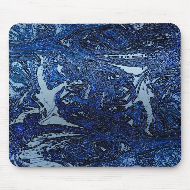 Mousepad Espalhamento de onda Abstrato azul Legal Arte Urba (Frente)