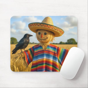 Mousepad Espantalho vestindo um Sombrero e Poncho