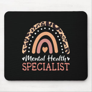 Mousepad Especialista em Saúde Mental do Leopard Rainbow