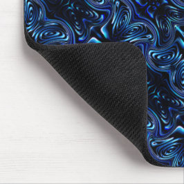 Mousepad Espelhamento de flor e borboleta formadas em azul 