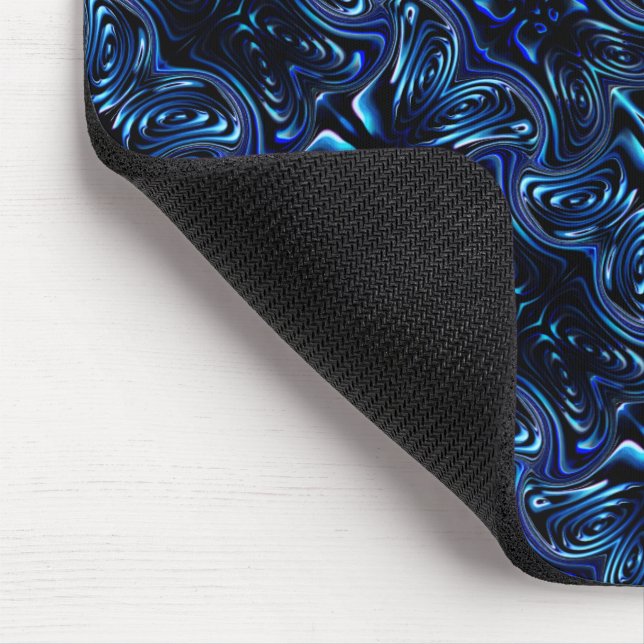 Mousepad Espelhamento de flor e borboleta formadas em azul  (Canto)