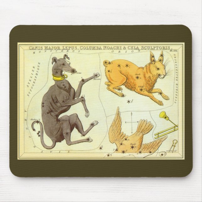 Mousepad Espelho da Urânia, Mapa Celestial da Astronomia Vi (Frente)