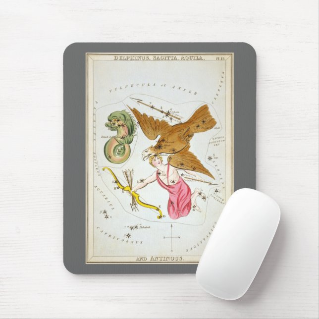 Mousepad Espelho de Urânia, Mapa Celeste Antigo de Astronom (Com mouse)