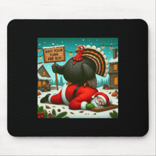 Mousepad Espera, Seu Garoto Gordo A Turquia Papai noel Engr