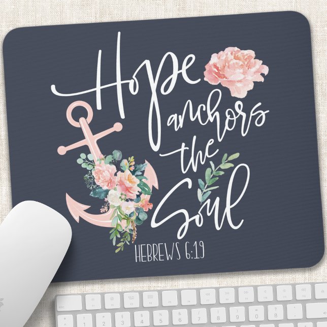 Mousepad Esperança Ancora A Alma Floral Religioso (Criador carregado)