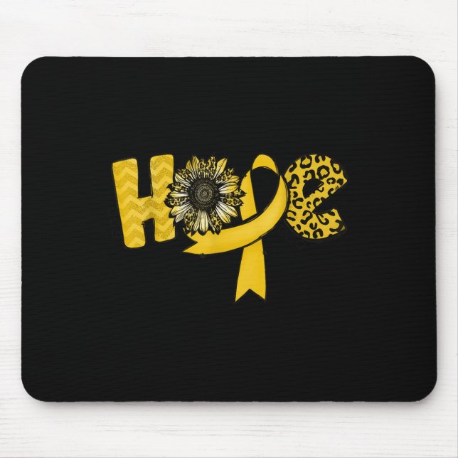 Mousepad Esperança Dourada de Fita Leopardo Sunflower Cance (Frente)