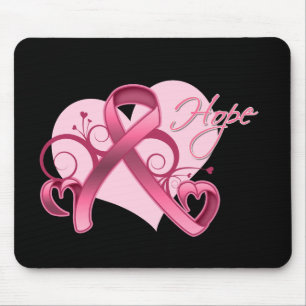 Mousepad Esperança floral da fita - cancro da mama