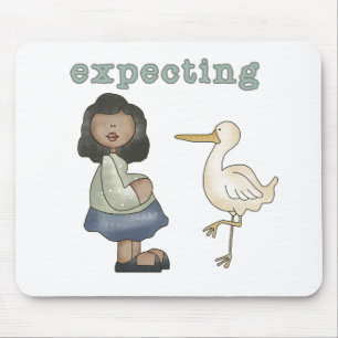 Mousepad Esperando - Mãe Afro-Americana para Ser e Stork