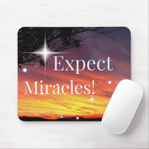 Mousepad Esperar milagres brilham aspas inspiracionais suns