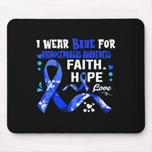 Mousepad Espero que eu Vista o azul para a consciência hidr (Frente)