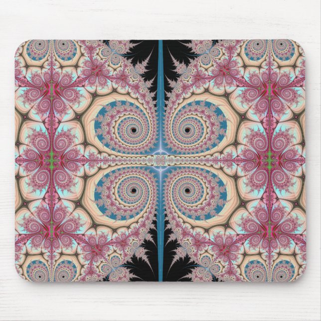 Mousepad Espirais cor-de-rosa (Frente)