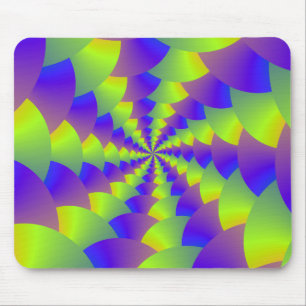 Mousepad espiral amarelo e roxo